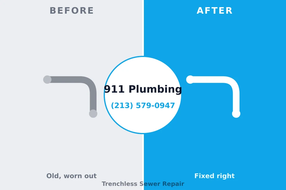 Before and after: plumbing repair Westport, IN
